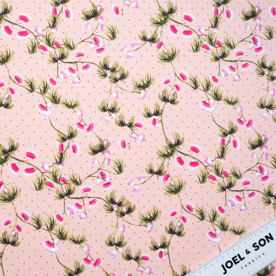 Delicate Pink Floral Printed Pure Cotton