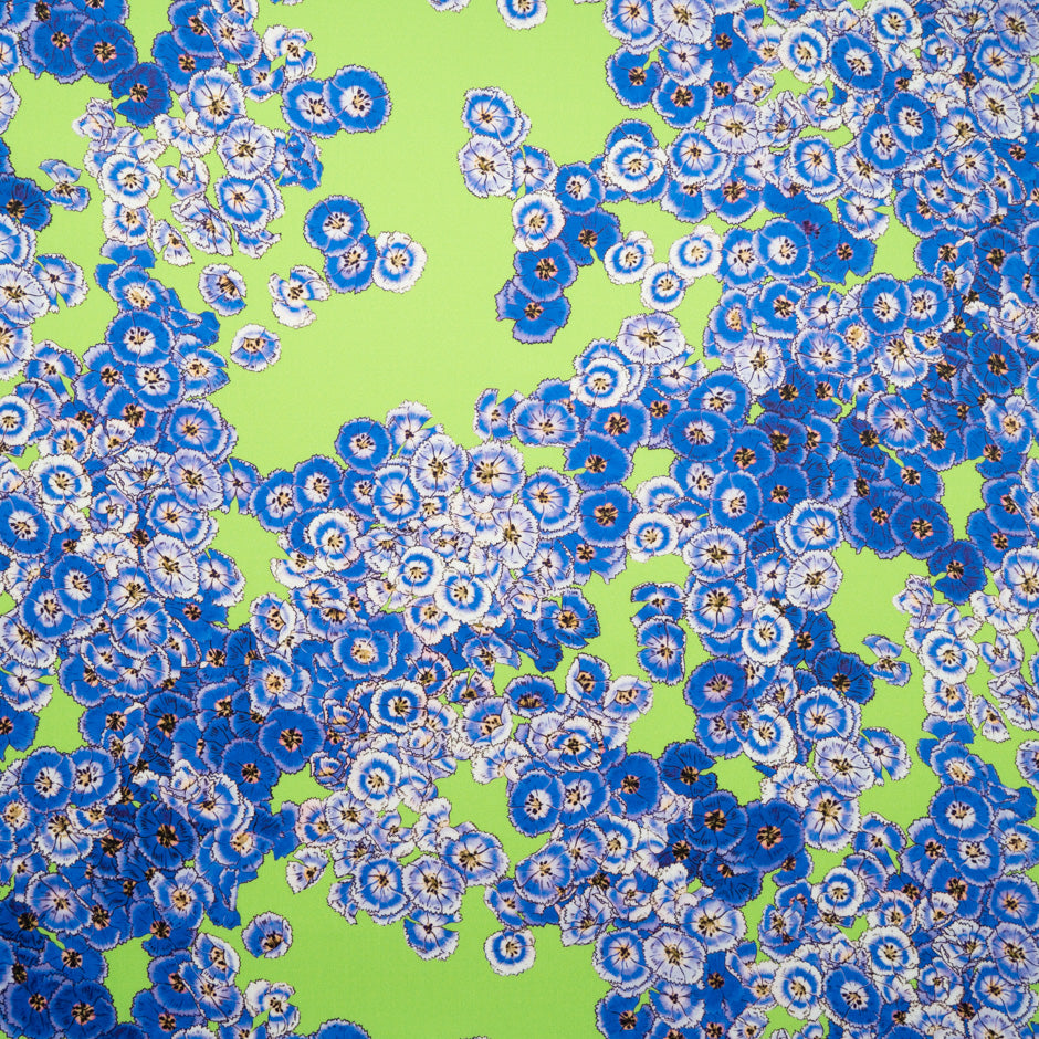 Blue Floral Printed Green Luxury Cotton