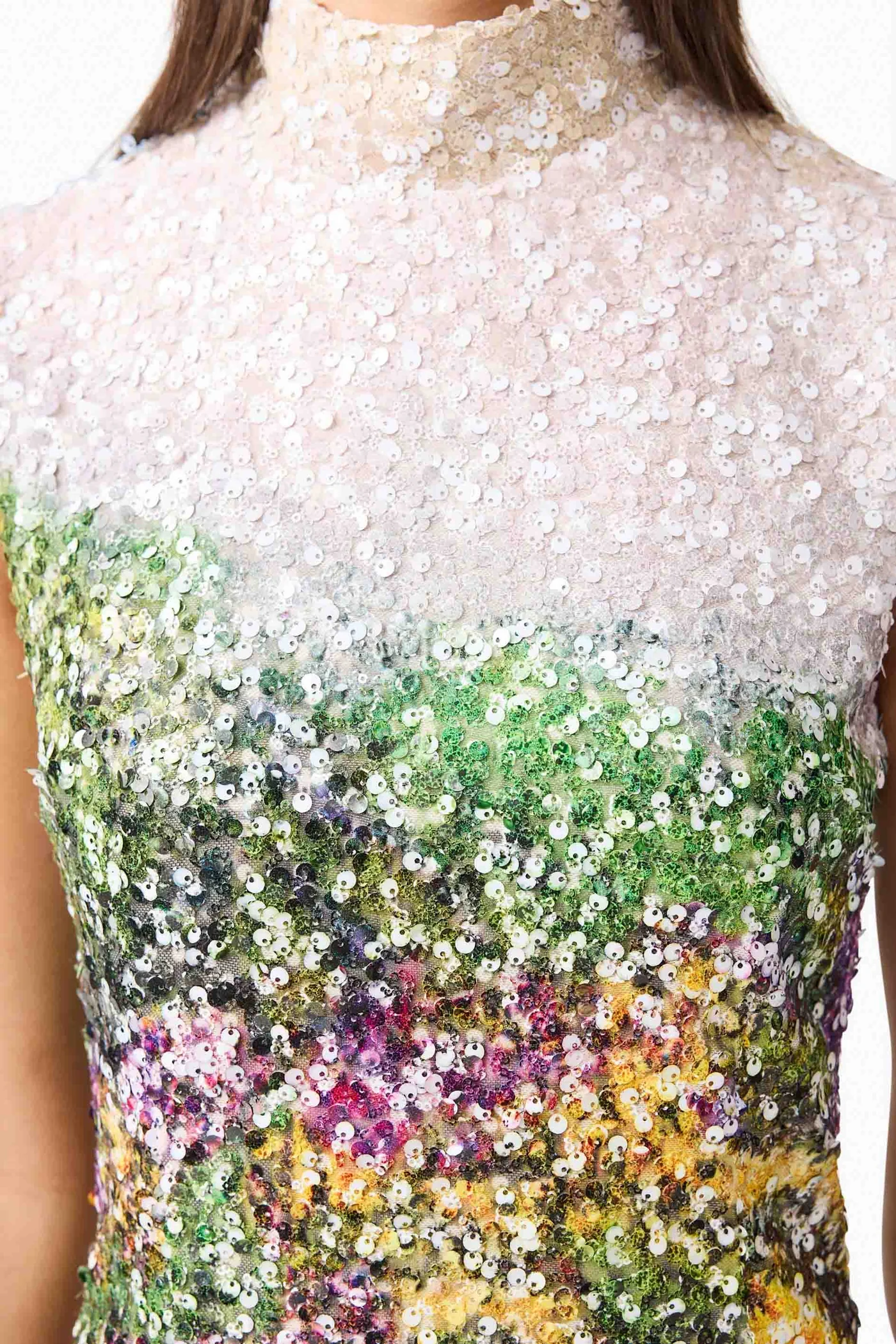 Sexy Turtleneck Printed Sequined Sheath Dress