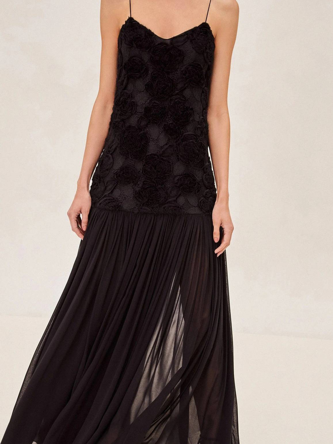 Three-dimensional Flower Splicing Sling Dress