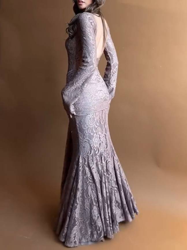 Lace Scarf Design Maxi Dress