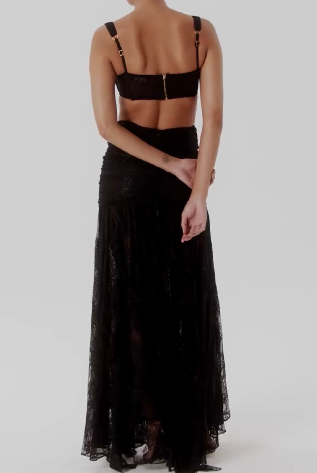 Sexy Sling Lace Cutout Maxi Dress