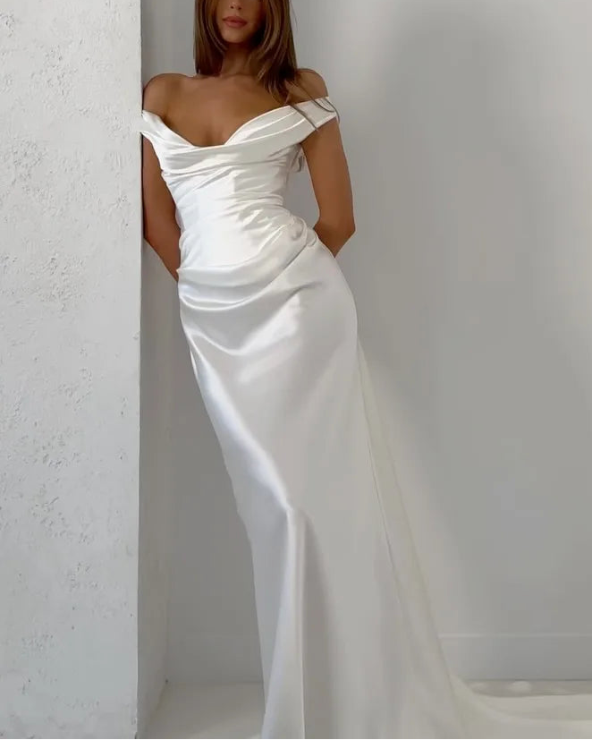 Sexy Sleeveless Solid Color Slim Mop Evening Dress Maxi Dress