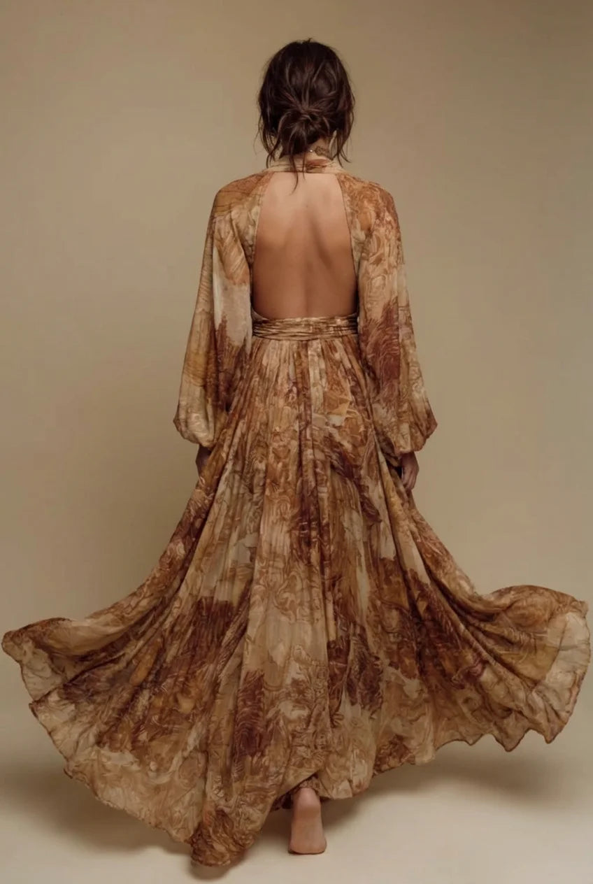 Casual Classical Print Loose Dress