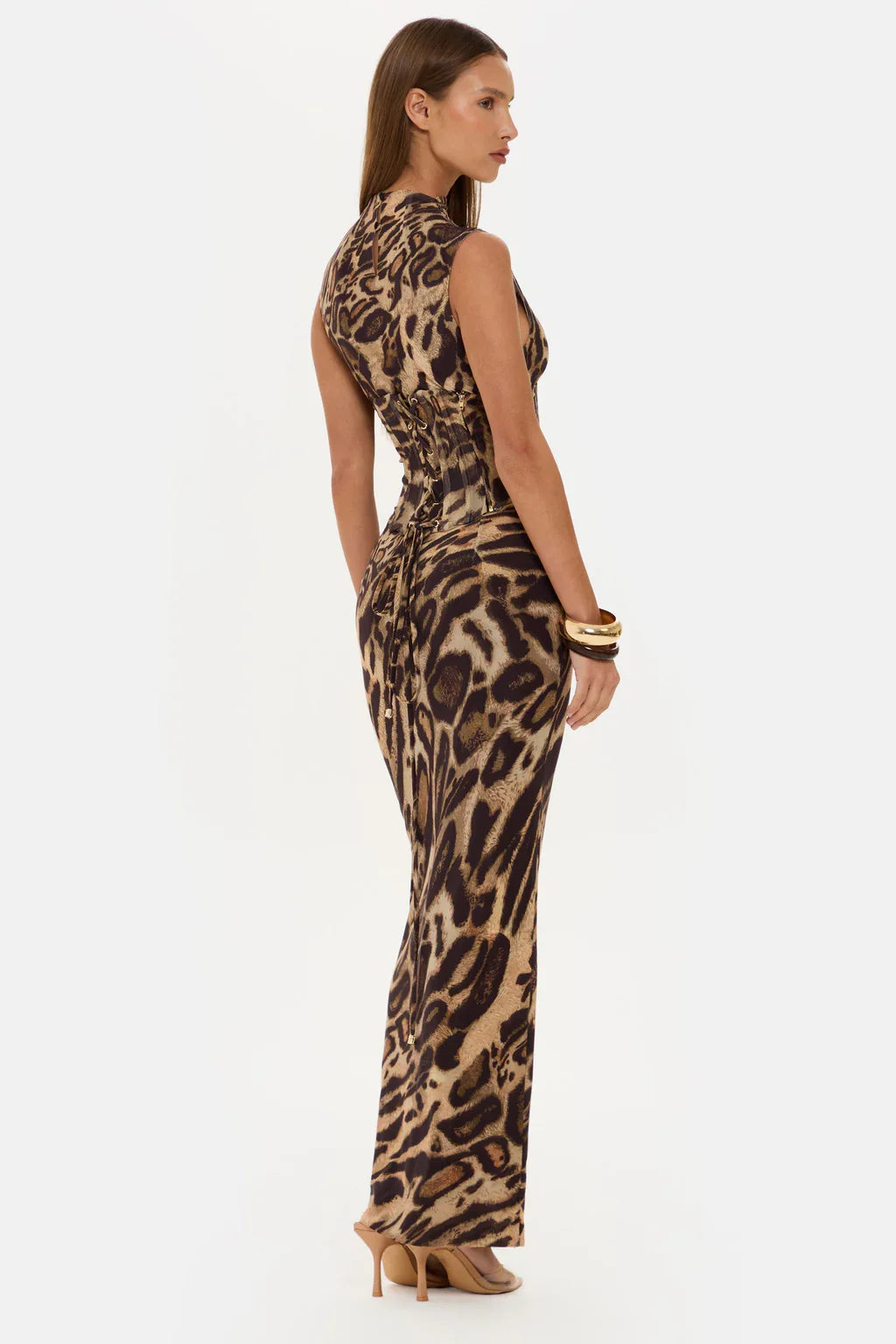 Sexy Sleeveless Leopard-Print Slim-Fit Dress