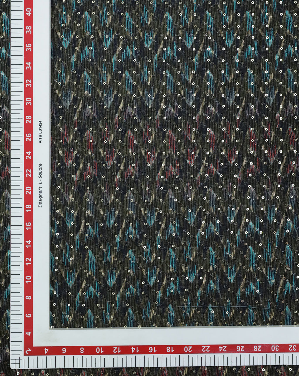 MULTICOLOR CHINON CHIFFON FABRIC WITH SEQUINS EMBROIDERY