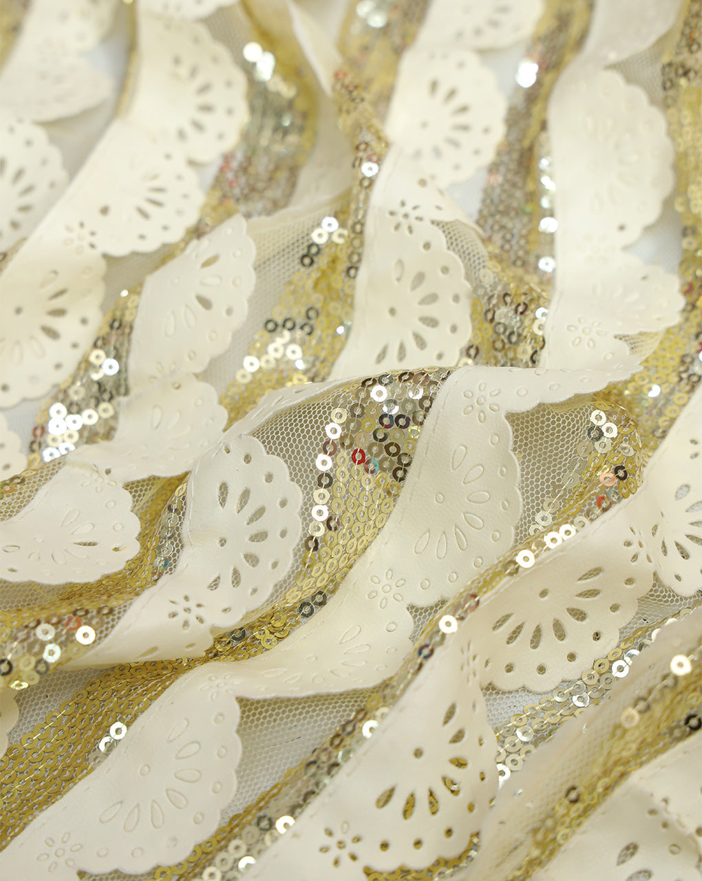 POLYESTER NET SEQUINS FABRIC