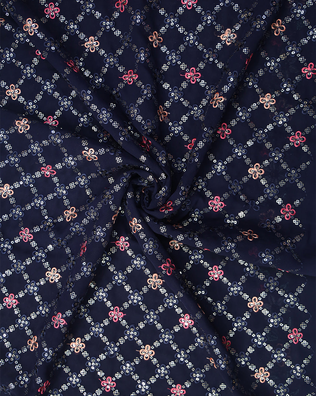 MULTICOLOR GEORGETTE SEQUINS EMBROIDERY FABRIC