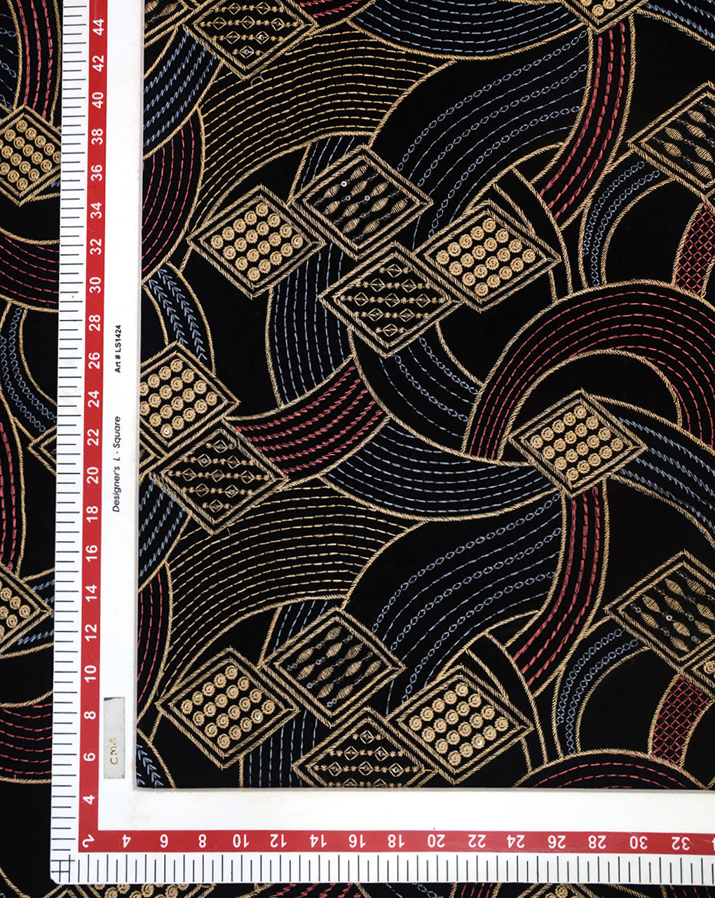 MULTICOLOR VELVET FABRIC WITH SEQUINS