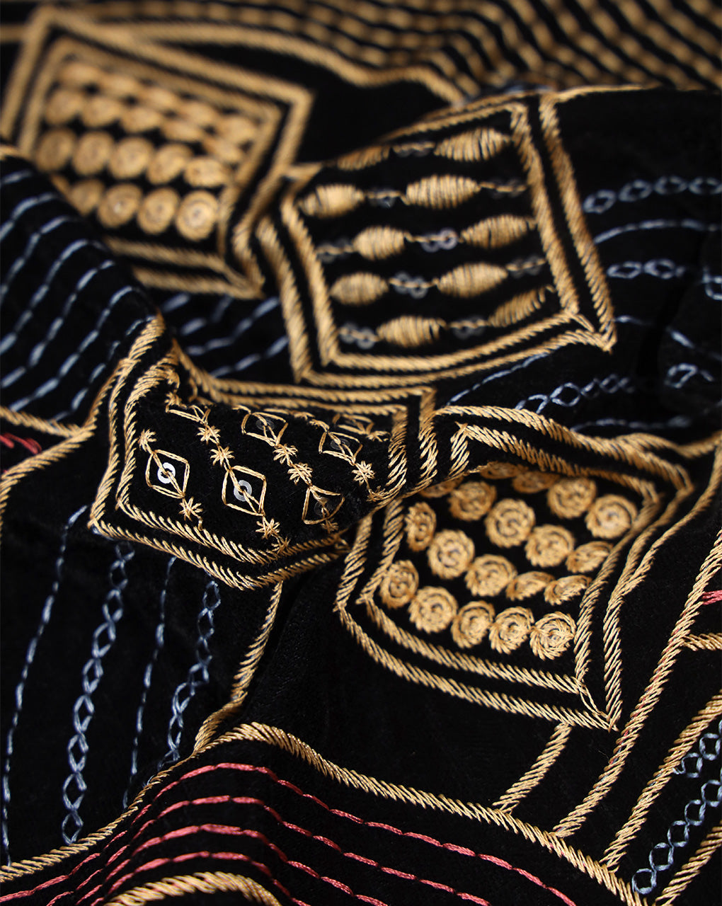 MULTICOLOR VELVET FABRIC WITH SEQUINS