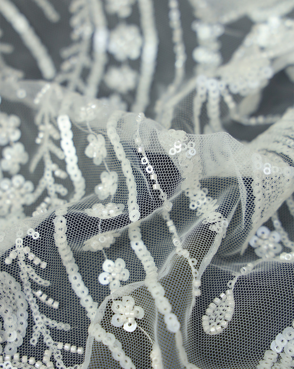 POLYESTER NET SEQUINS FABRIC