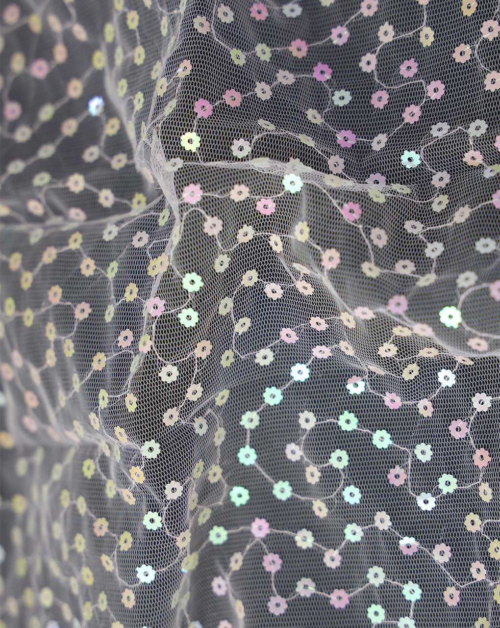 POLYESTER NET SEQUINS FABRIC