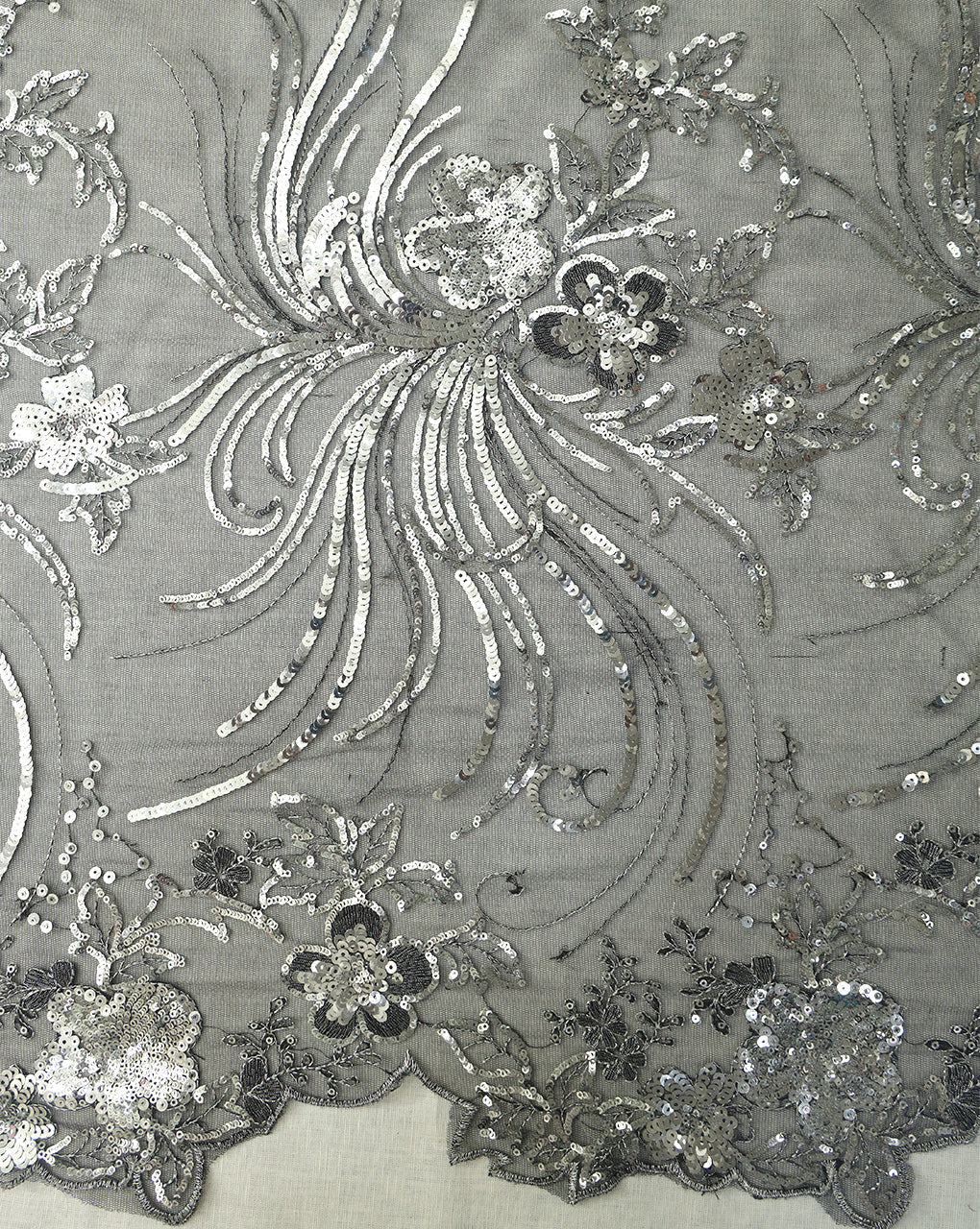 POLYESTER NET SEQUINS FABRIC