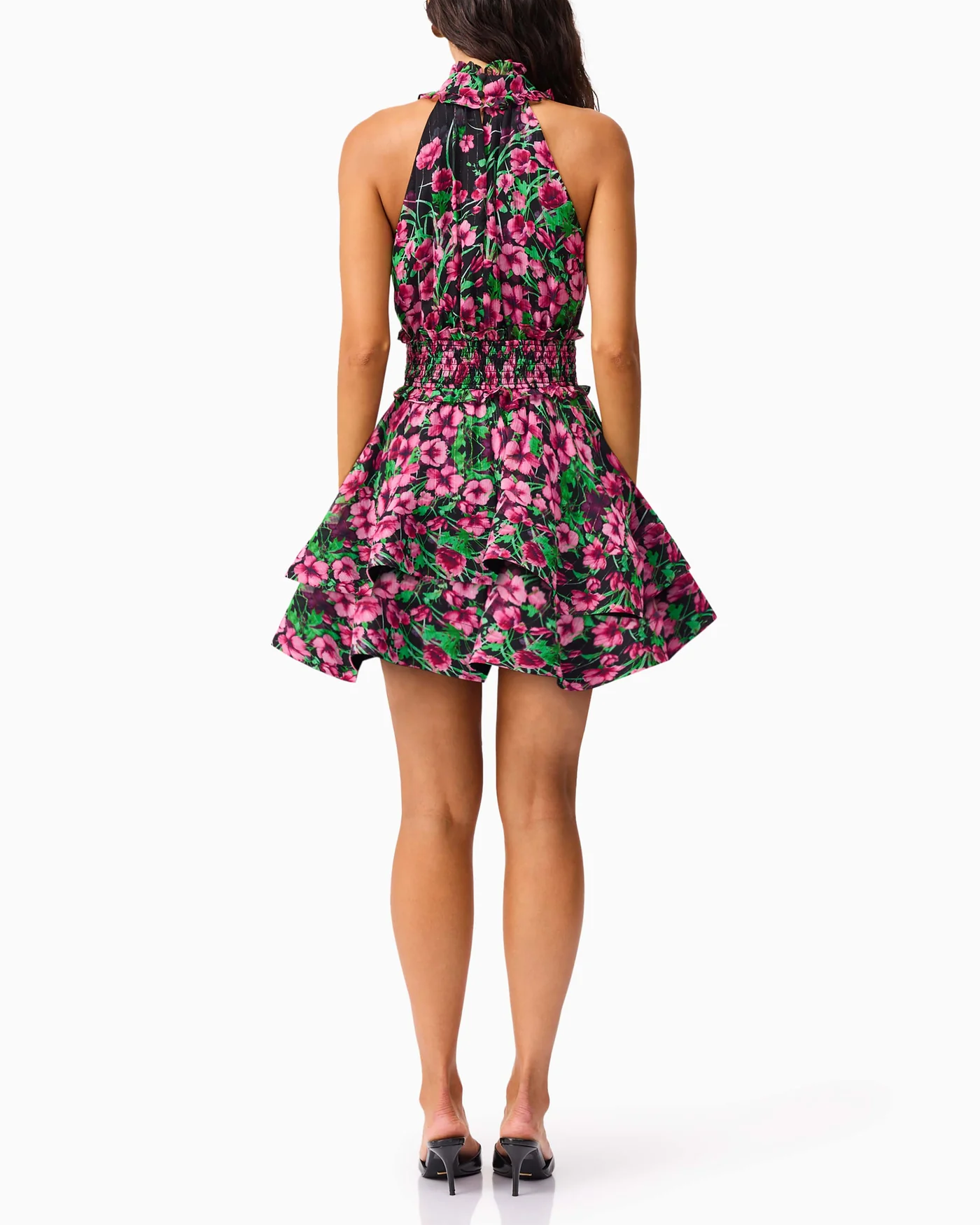 Sexy Halter Print Holiday Mini Dress