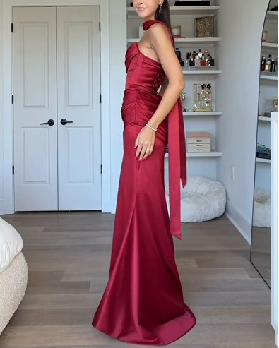 Sexy Sleeveless Cold-Shoulder Tube Top Maxi Dress