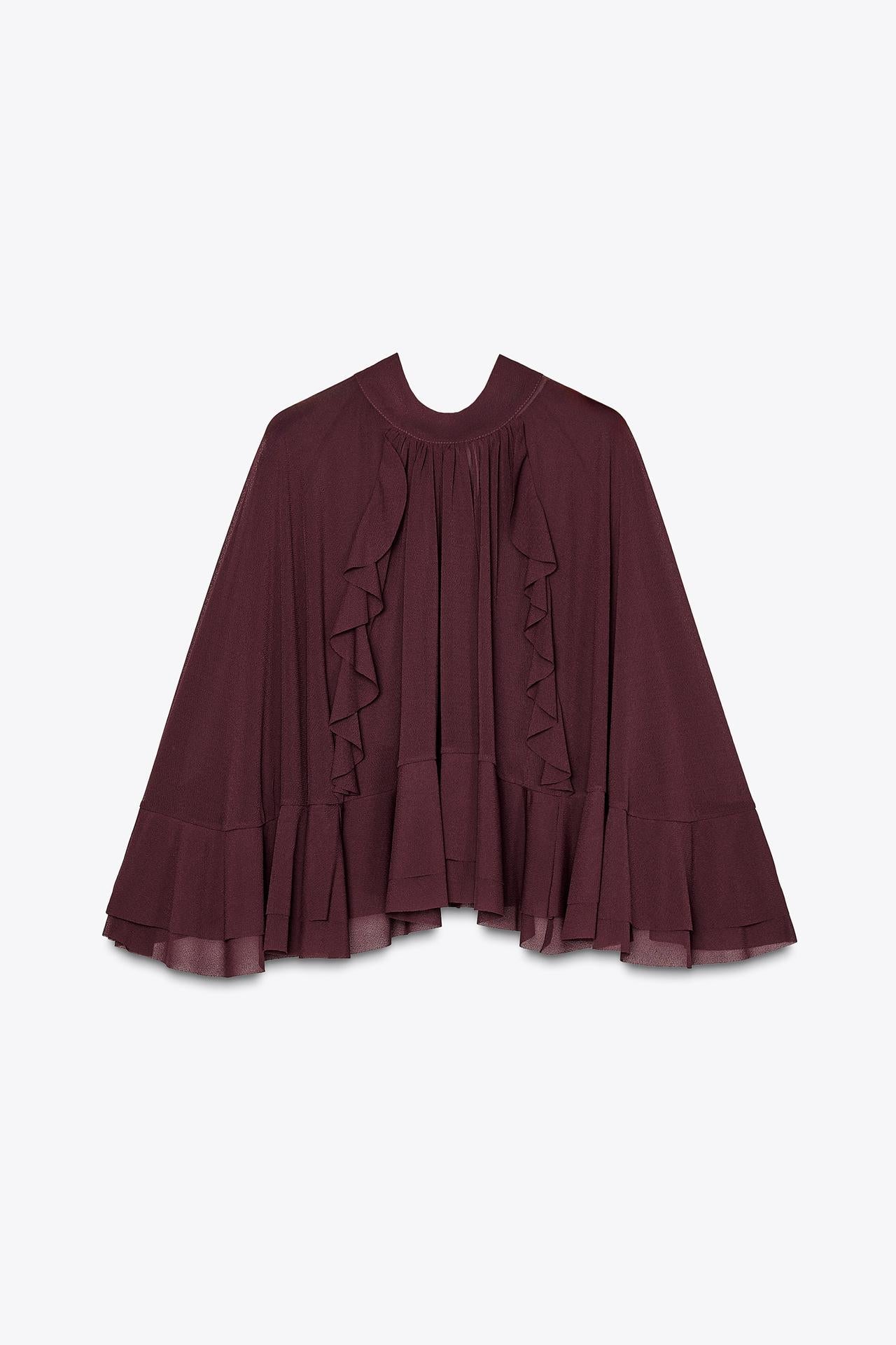 Ruffled Cape With Bow
