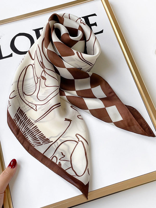 Urban Plaid Printed Square Scarf