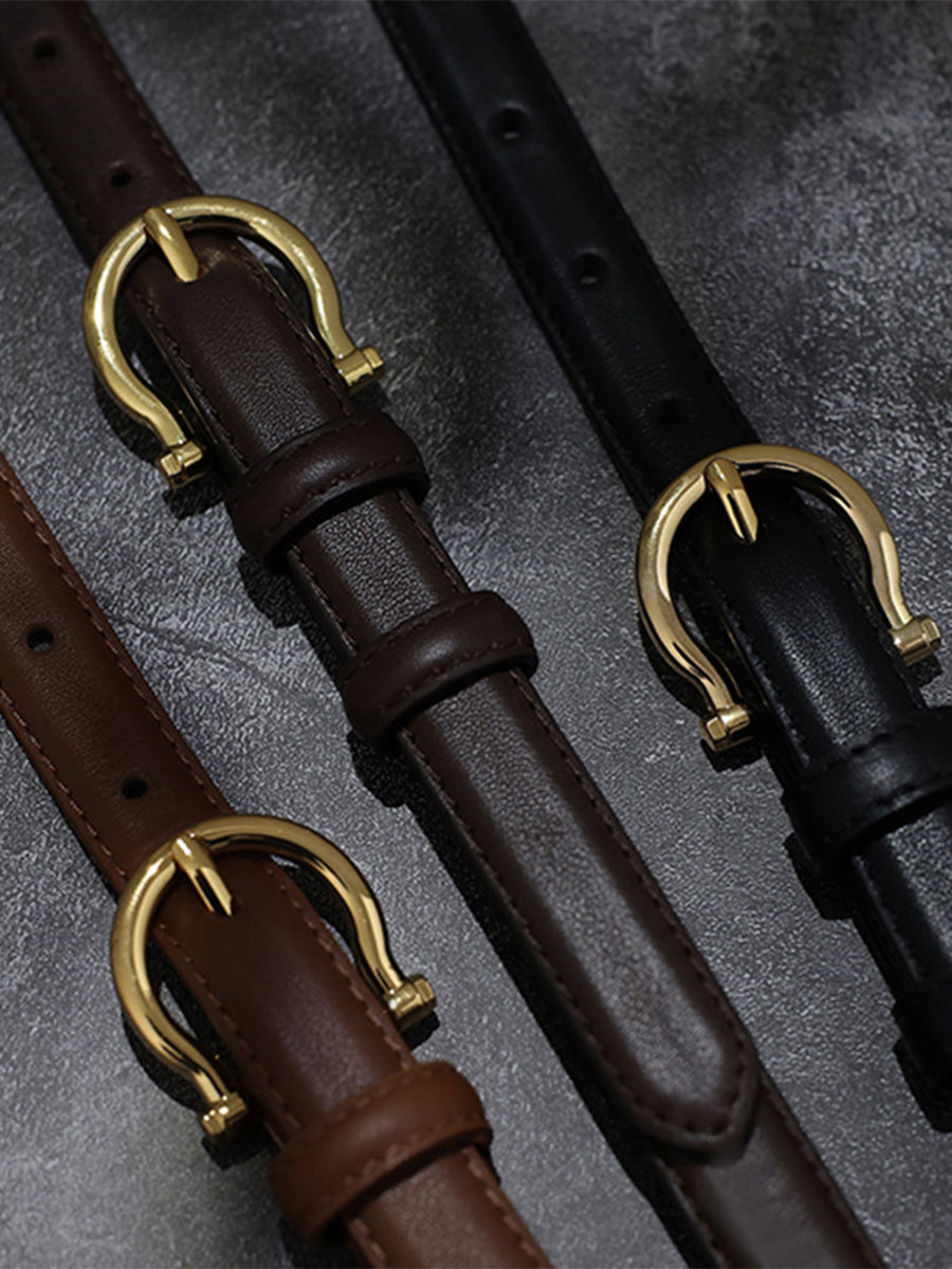 Women's Vintage Sophisticated Faux - Leather Horsebit Belt