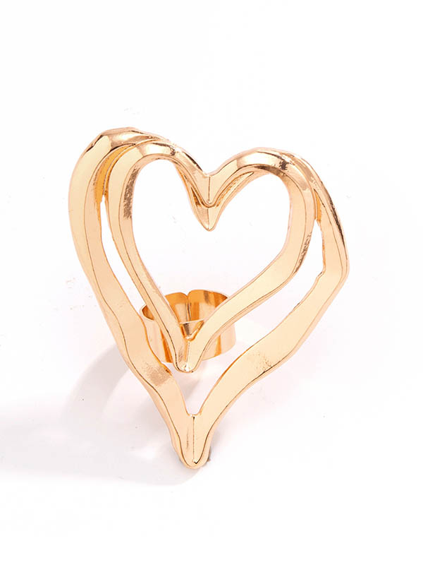 Heart Shape Solid Color Rings Accessories