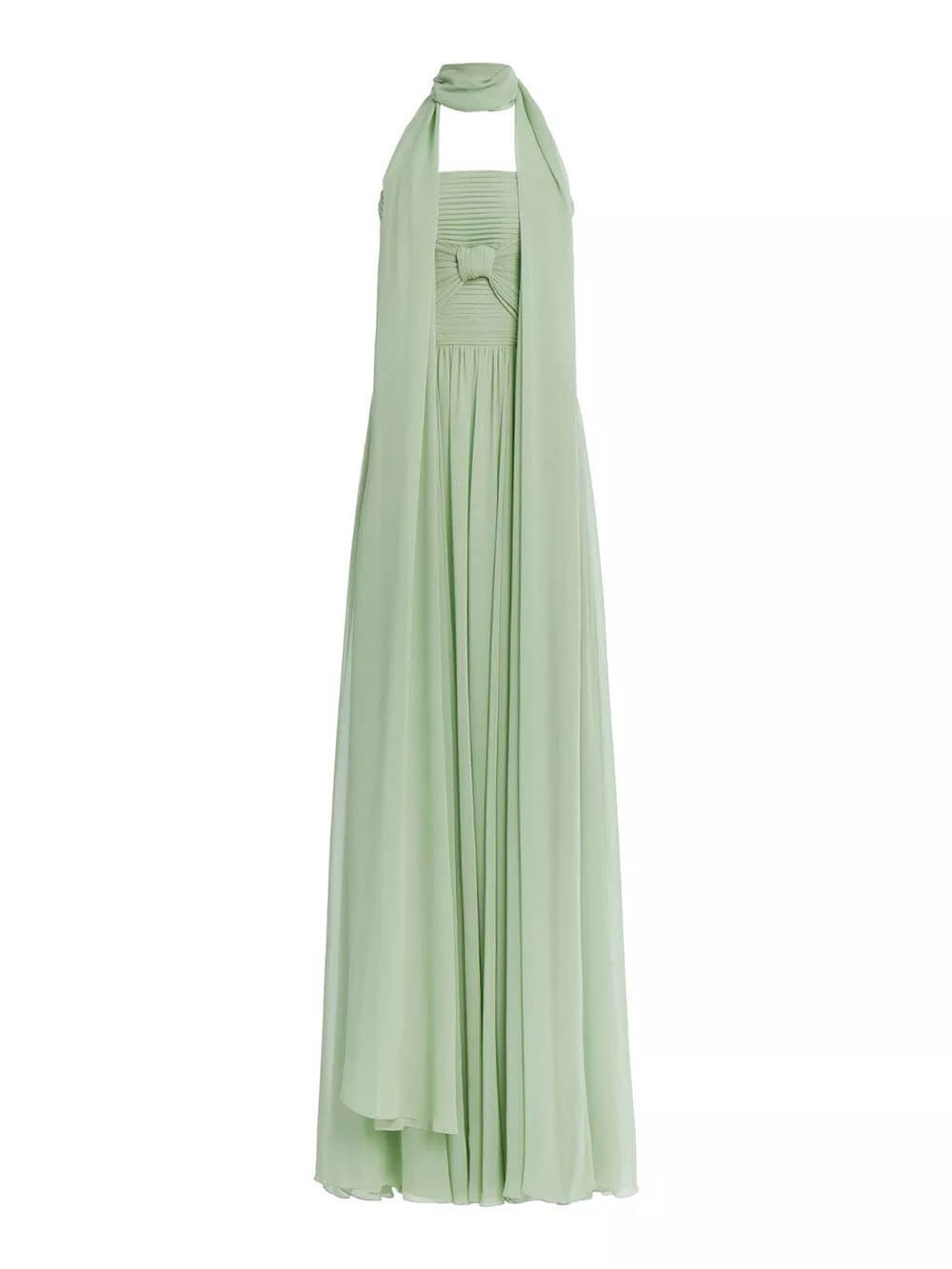 Elegant Sleeveless Pleated Long Skirt With Ribbon Strapless Dress