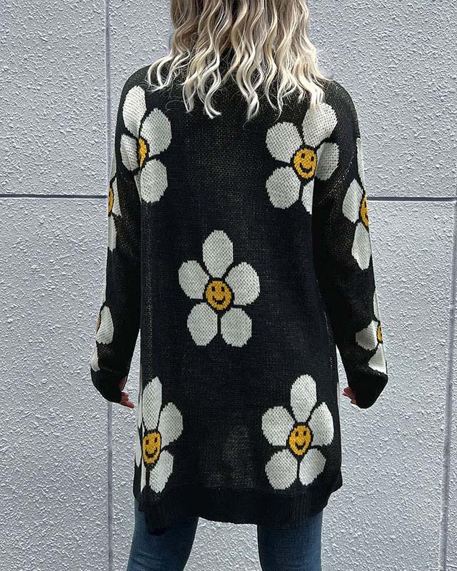 FLORAL KNITTED CARDIGAN