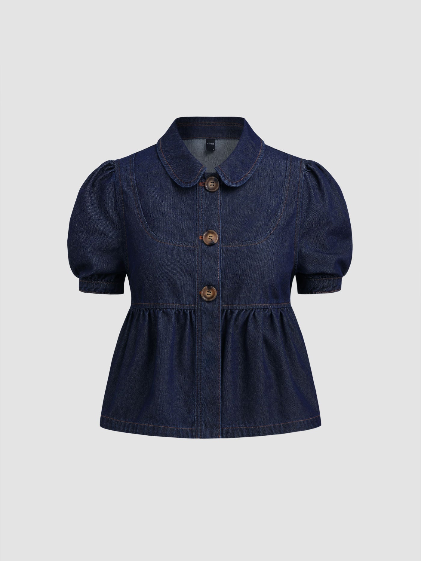 Denim Top & Shorts Set