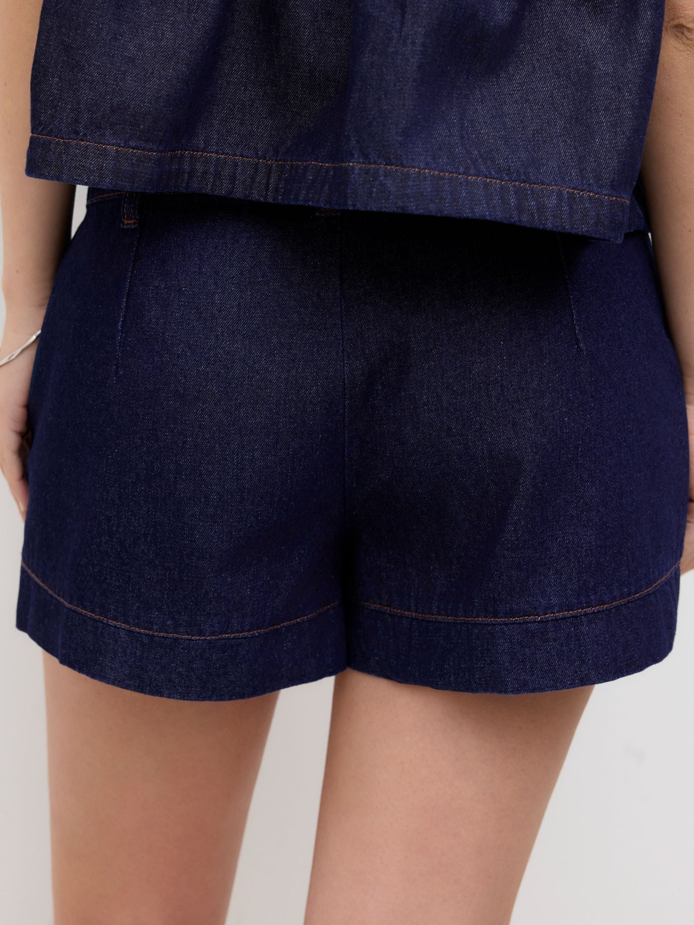 Denim Top & Shorts Set