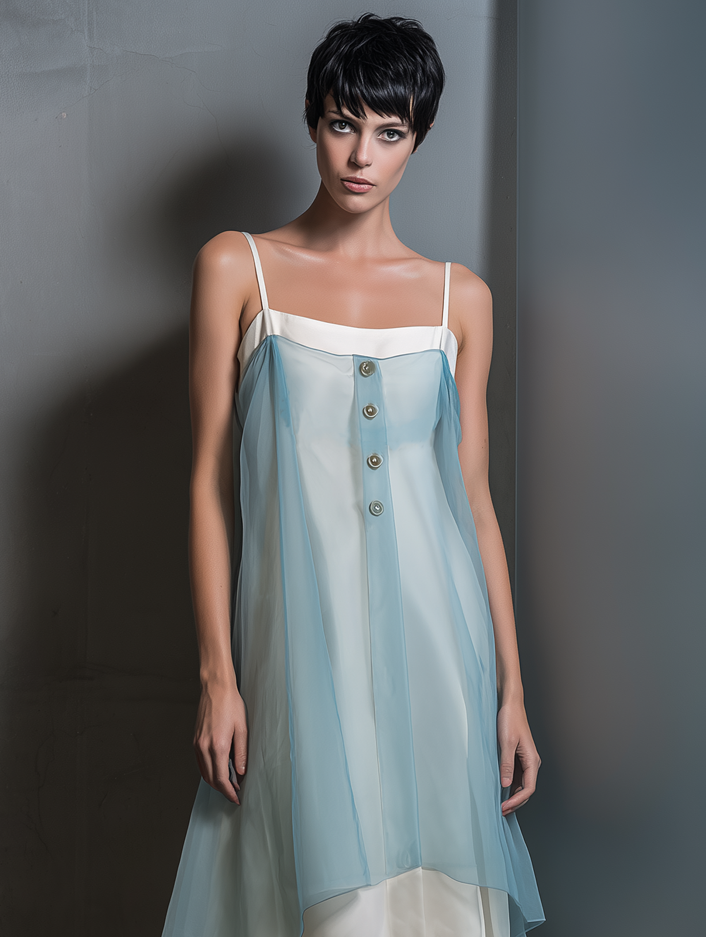 Women's Minimalist Multi-Layer Strappy Midi Dress