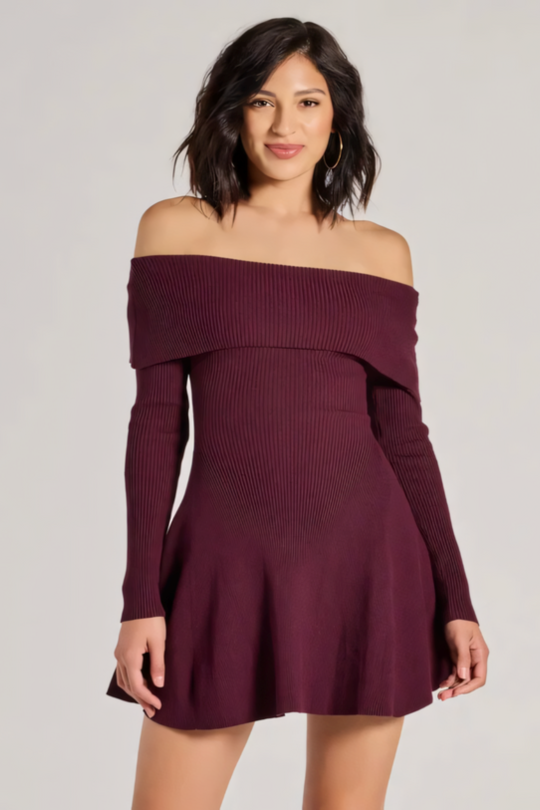 Chic Staple Ribbed Knit Skater Dress