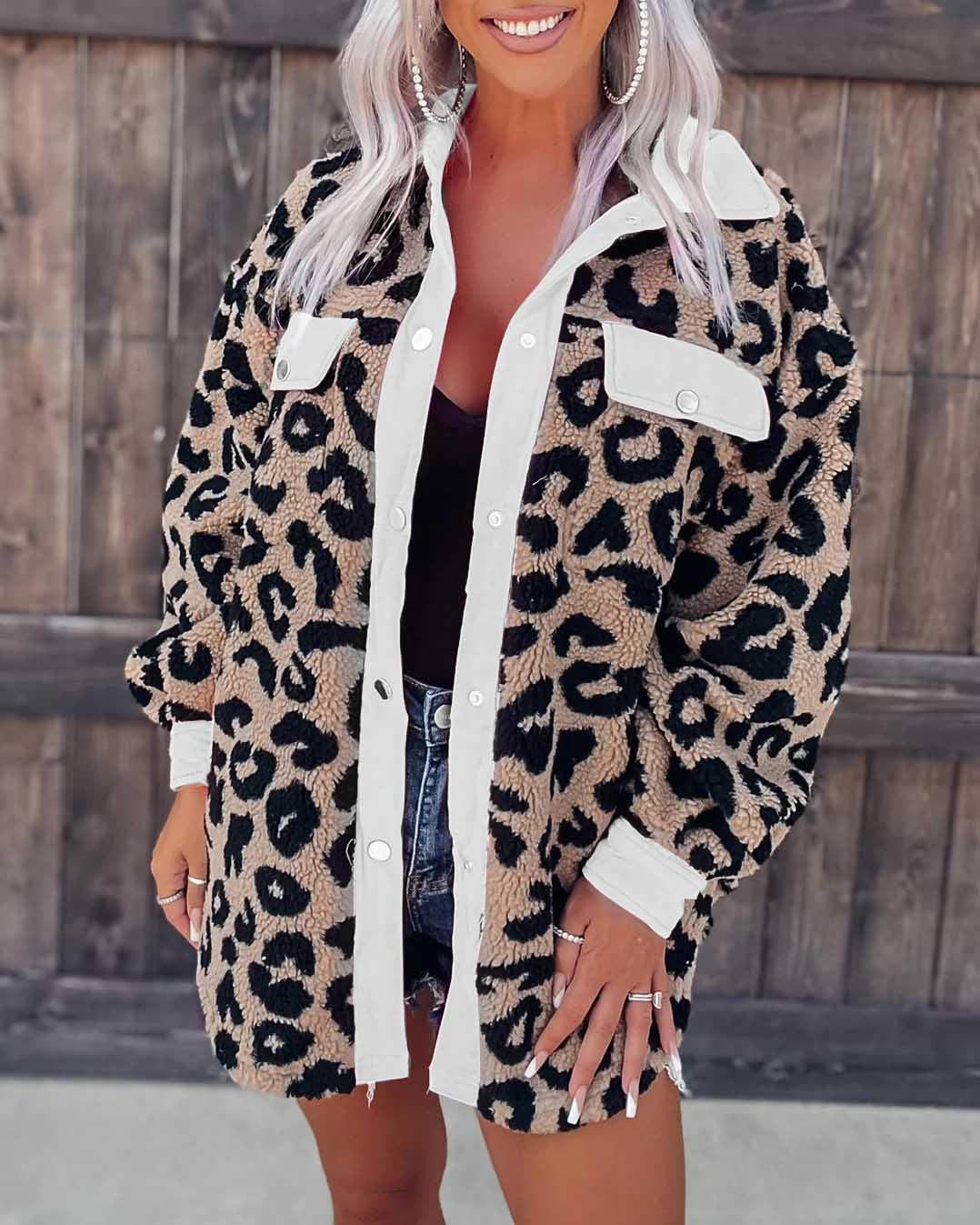 LEOPARD TEDDY SHACKET