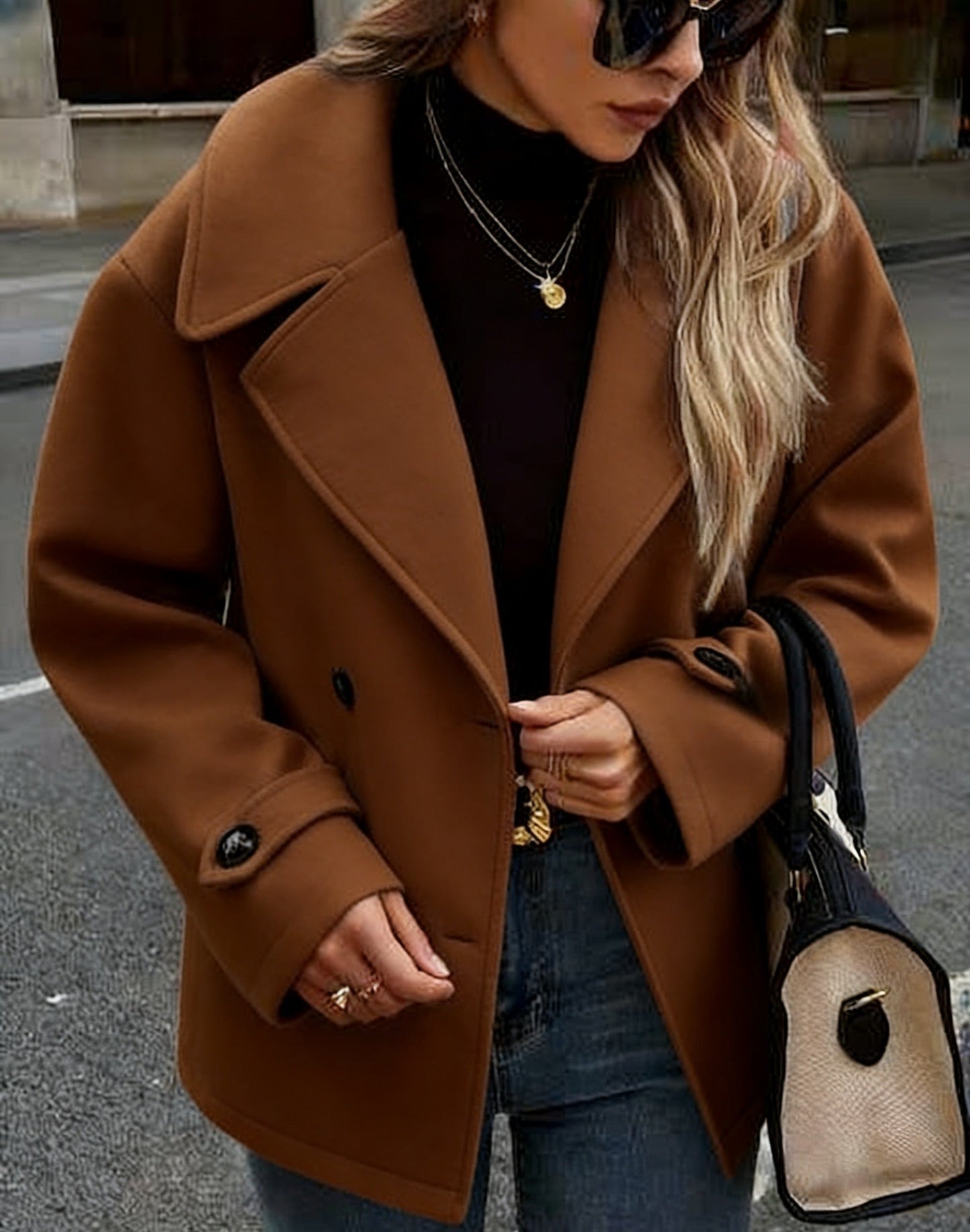 Women's Short Fashion Lapel Coat