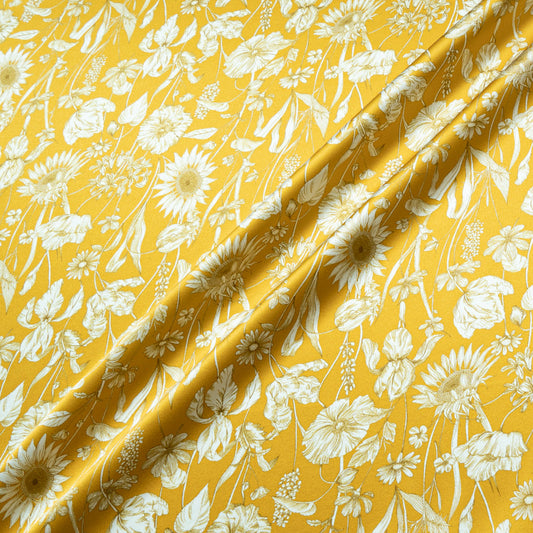 Yellow 'Mono Muse' Liberty Pure Silk Satin