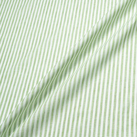Green & White Candy Striped Handkerchief Linen