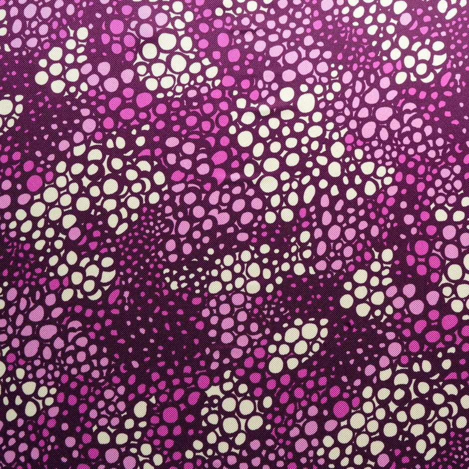 Pink & Cream Spot Printed Double Silk Twill