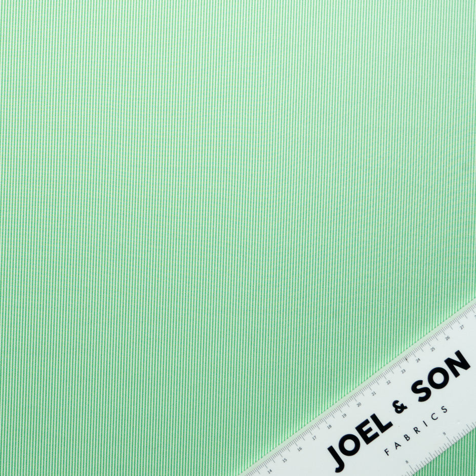 Apple Green Fine Striped Silk Twill