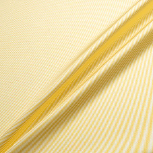 Lemon Yellow Fine Striped Silk Twill