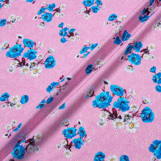 Daisy Floral Printed Candy Pink Cotton