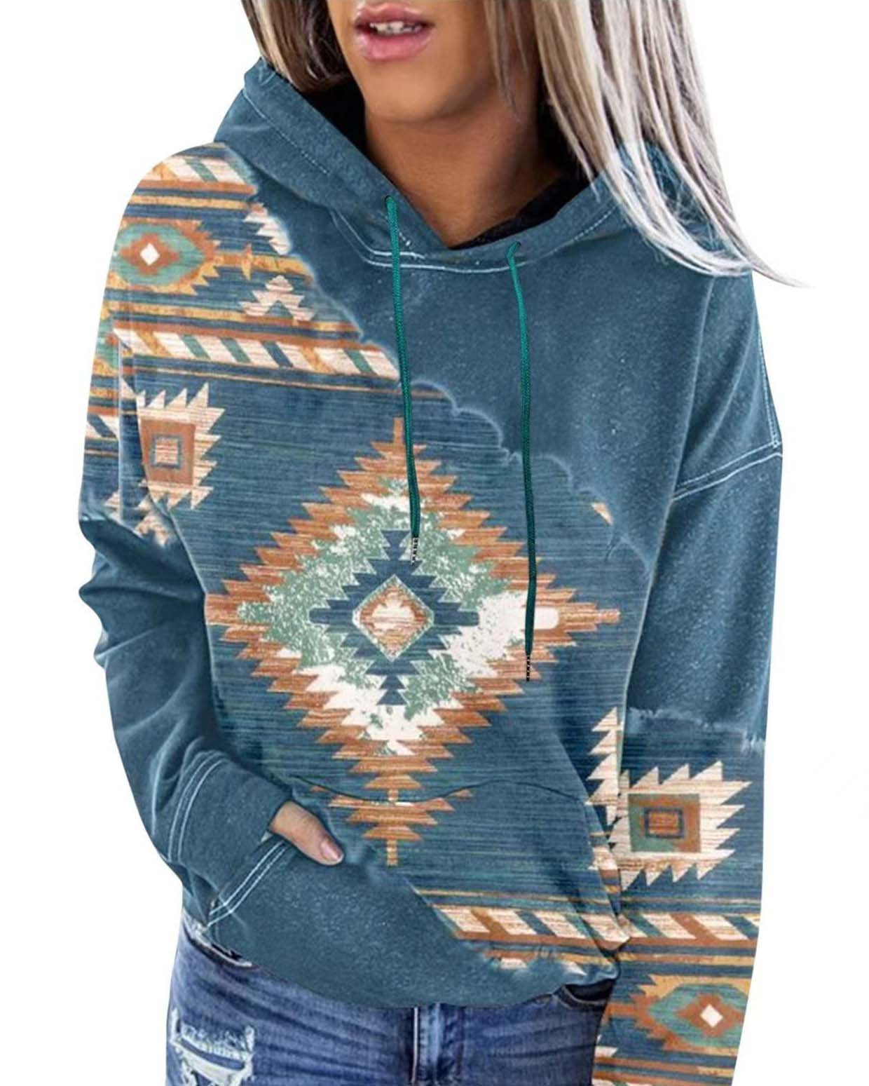 PRINTED HOODED TOP（4 COLORS）