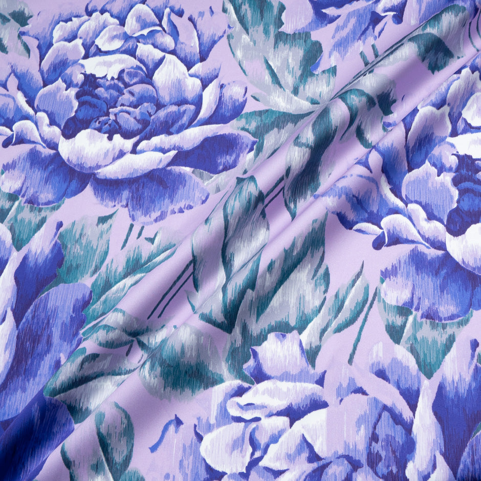Blue Floral Printed Lilac Luxury Cotton