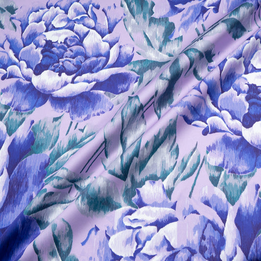 Blue Floral Printed Lilac Luxury Cotton