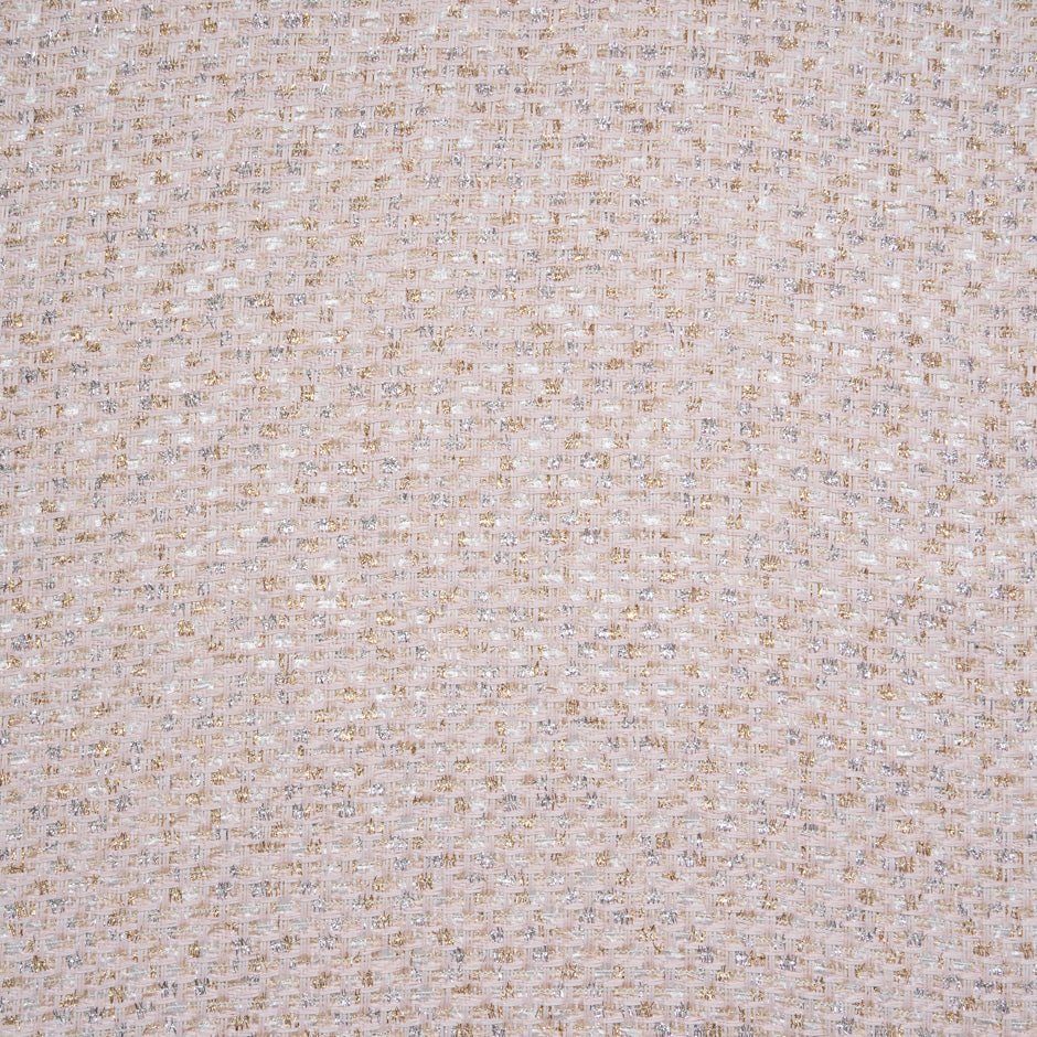 Pastel Pink Mixed Fibre Metallic Bouclé