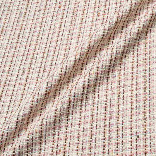 Multi & Cream Cotton Blend Metallic Bouclé