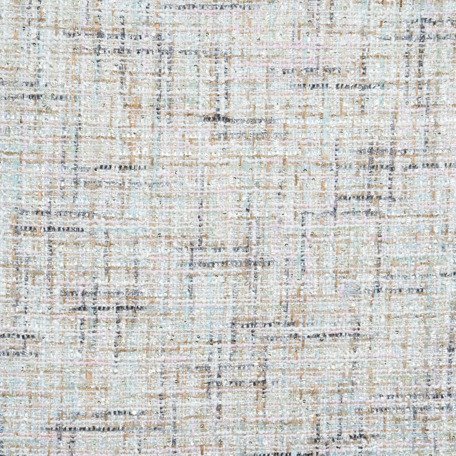 Pastel Coloured Cotton Blend Metallic Bouclé