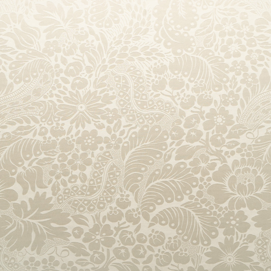 Pale Beige Floral Jacquard Pure Silk