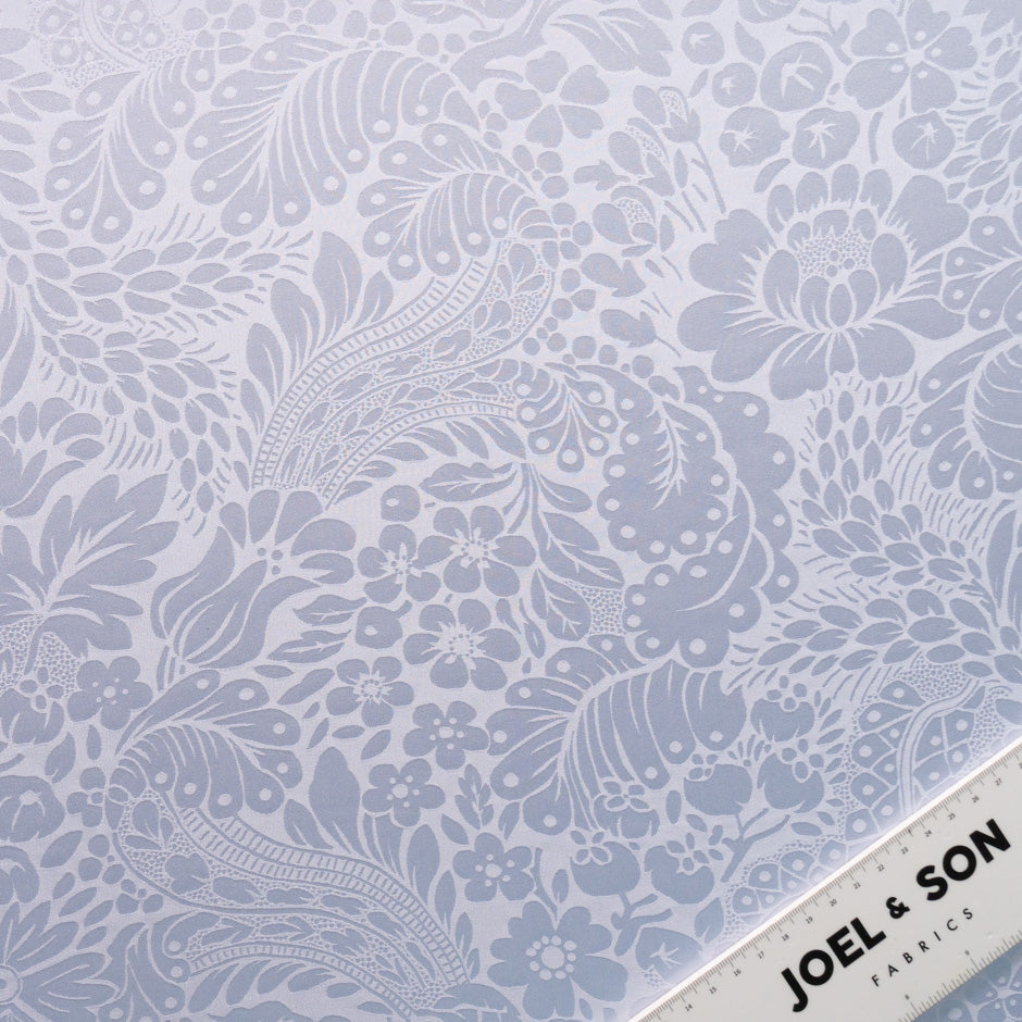 Pale Lilac Floral Jacquard Pure Silk
