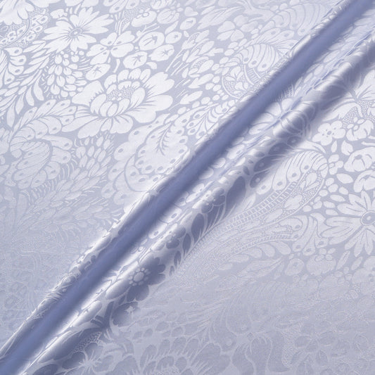 Pale Lilac Floral Jacquard Pure Silk