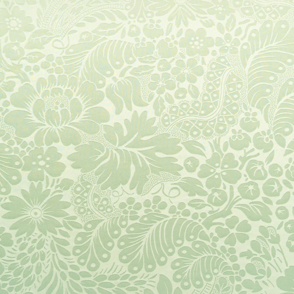 Mint Green Floral Jacquard Pure Silk