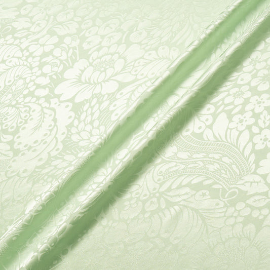 Mint Green Floral Jacquard Pure Silk