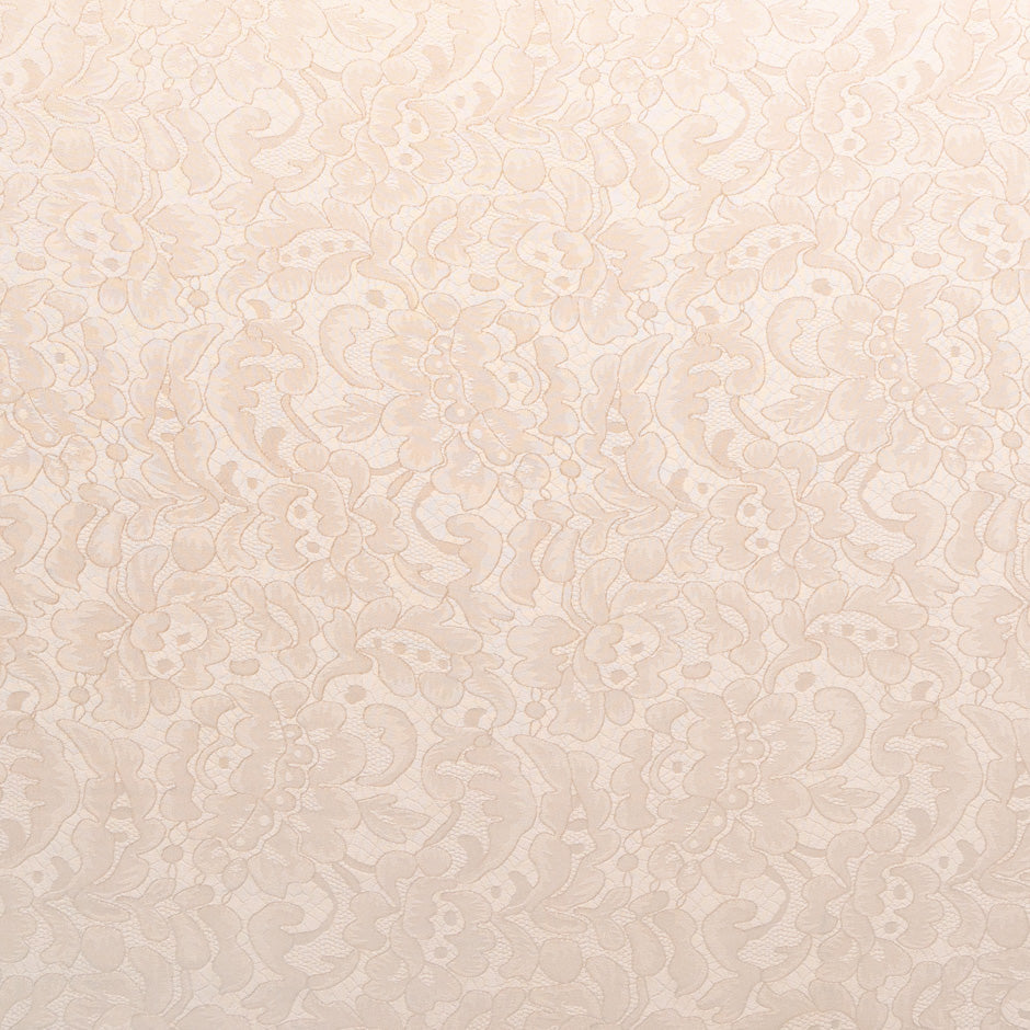 Soft Peach Floral Lace Jacquard Pure Silk