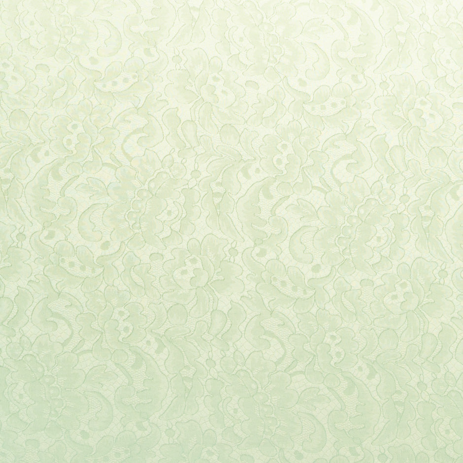 Pale Green Floral Lace Jacquard Pure Silk